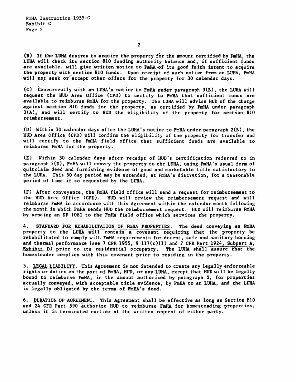 FmHA Form 1955-C Exhibit B, C, D ####, Page 20