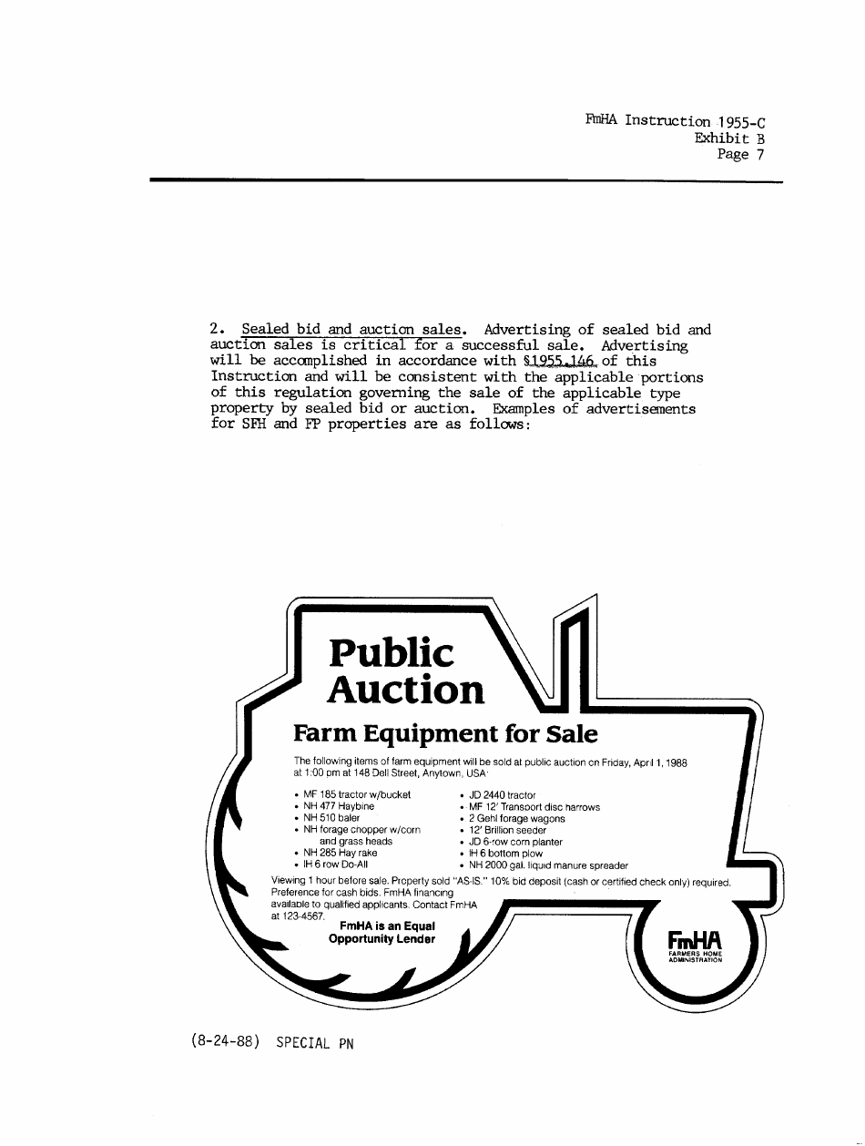 FmHA Form 1955-C Exhibit B, C, D ####, Page 7