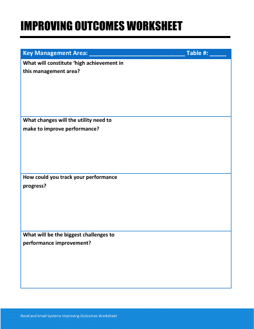 Improving Outcomes Worksheet