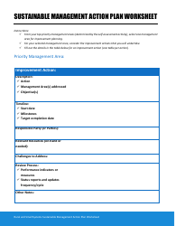 Document preview: Sustainable Management Action Plan Worksheet