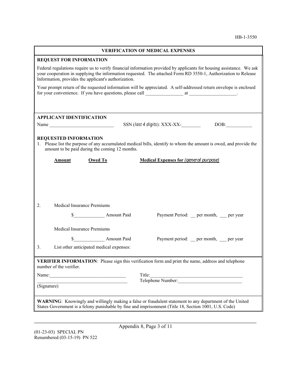 Form HB-1-3550 Appendix 8 Verifications, Page 3