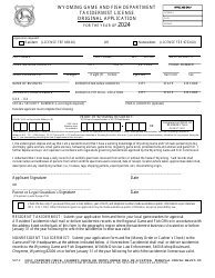 Taxidermist License Original Application - Wyoming