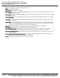 Form DOT TR-PER-0200 Vechile Inspection Report - Tractor - California, Page 2