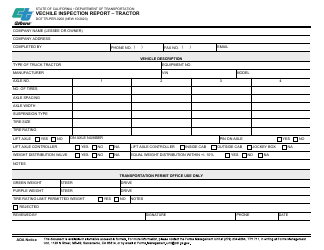 Form DOT TR-PER-0200 Vechile Inspection Report - Tractor - California, Page 3