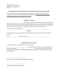 Document preview: Form 7-2 Constitutional Oath for Presiding Judge, Alternate Judge, and Early Voting Clerk - Texas
