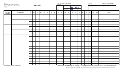 Document preview: Form 11-6 Tally Sheet - Texas