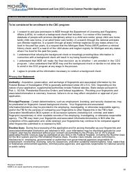 Child Development and Care (CDC) License Exempt Provider Application - Michigan, Page 10