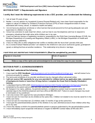 Child Development and Care (CDC) License Exempt Provider Application - Michigan, Page 4