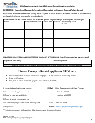 Child Development and Care (CDC) License Exempt Provider Application - Michigan, Page 6
