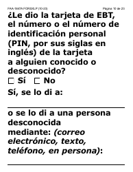 Formulario FAA-1847A-SXLP Solicitud De Reemplazo Por Robo De Beneficios Electronicos (Letra Extra Grande) - Arizona (Spanish), Page 10