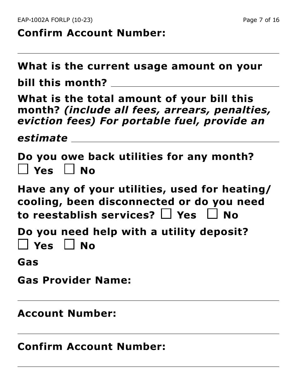 Form eap 1002a lp download fillable pdf or fill online liheap
