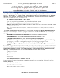 Form ARA-1000A Arizona Rental Assistance Manual Application - Arizona