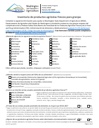 Formulario AGR-2275 Inventario De Productos Agricolas Frescos Para Granjas - Washington (Spanish)