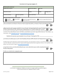 Formulario AGR-2275 Inventario De Productos Agricolas Frescos Para Granjas - Washington (Spanish), Page 2