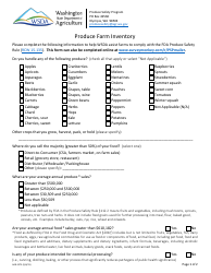 Form AGR-2275 Produce Farm Inventory - Washington