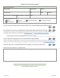 Form AGR-2275 Produce Farm Inventory - Washington, Page 2