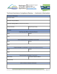 Form AGR-2376 Technical Assistance Contractor Compliance Review - We Feed Washington Pilot Food Program - Washington, Page 3