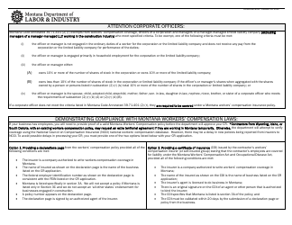 Form DLI-ERD-WCR001 Application for Construction Contractor Registration - Montana, Page 2