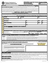 Document preview: Form DLI-ERD-WCR003 Application for Independent Contractor Exemption Certificate - Montana