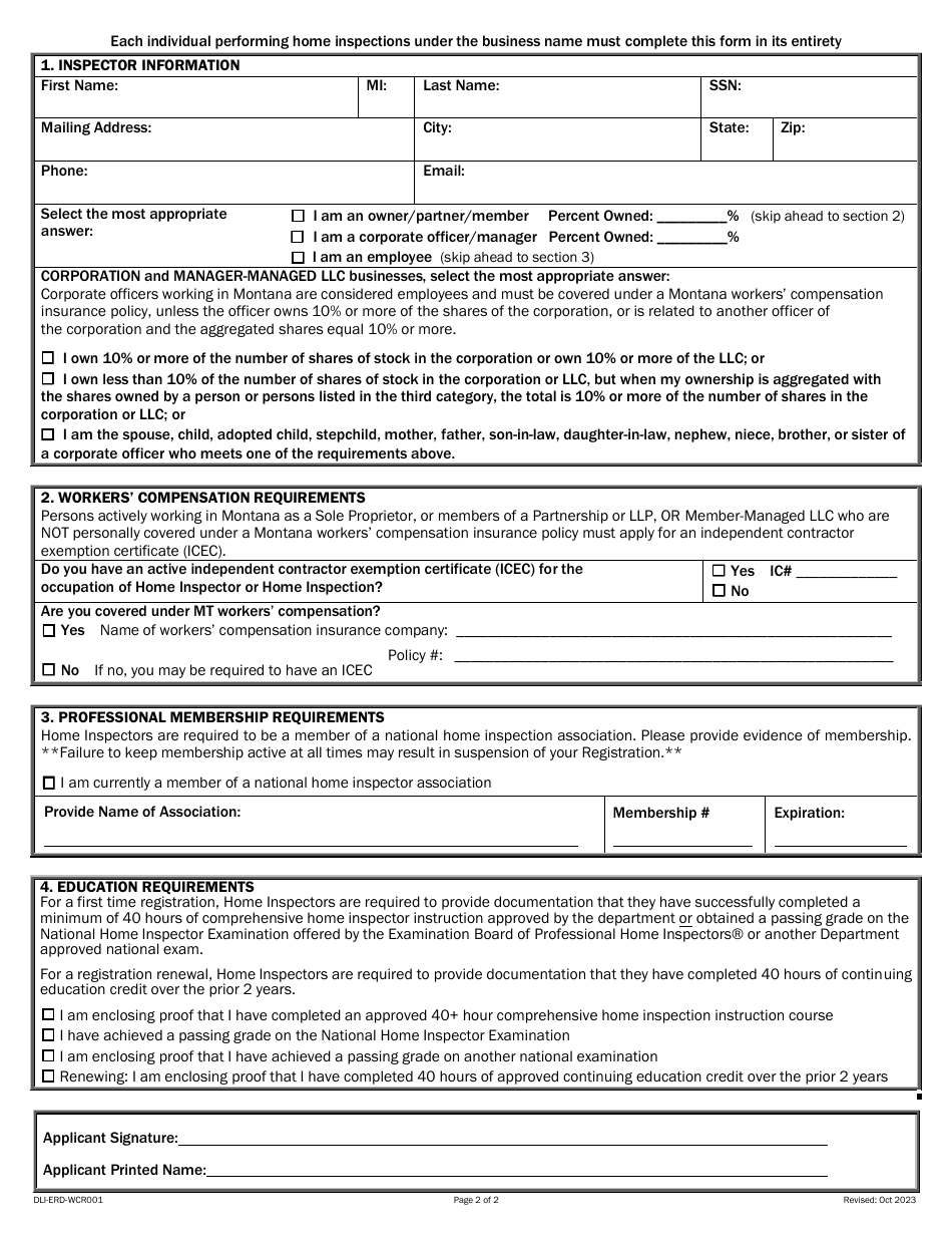 Form DLI-ERD-WCR001 Download Fillable PDF or Fill Online Application ...