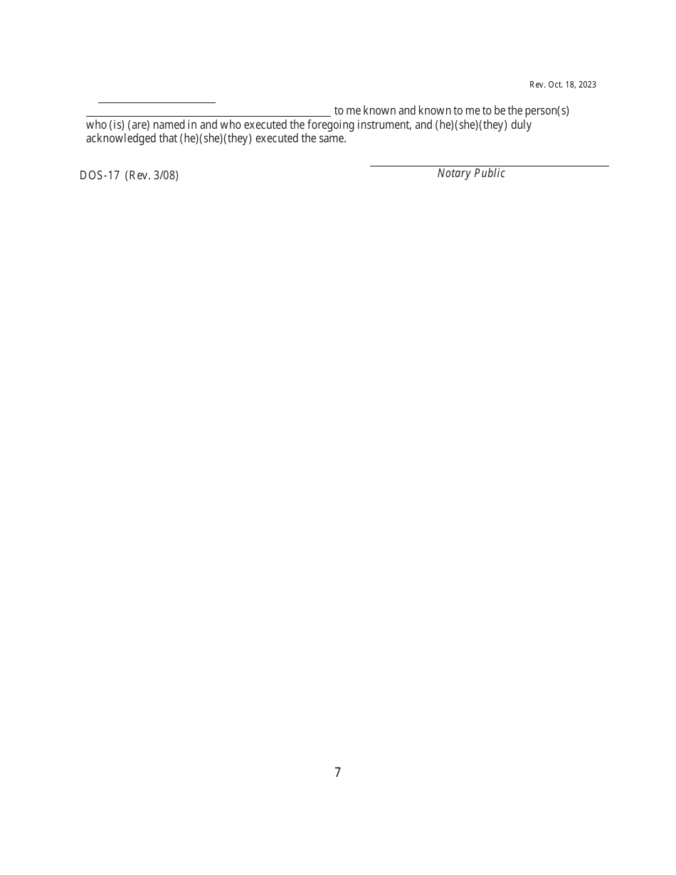 Form I (DOS-17) Franchise Broker Registration Form - New York, Page 7