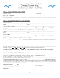 Occupancy/Use Permit Application - Village of Westhampton Beach, New York, Page 2