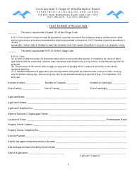 Tent Permit Application and Checklist - Village of Westhampton Beach, New York, Page 2