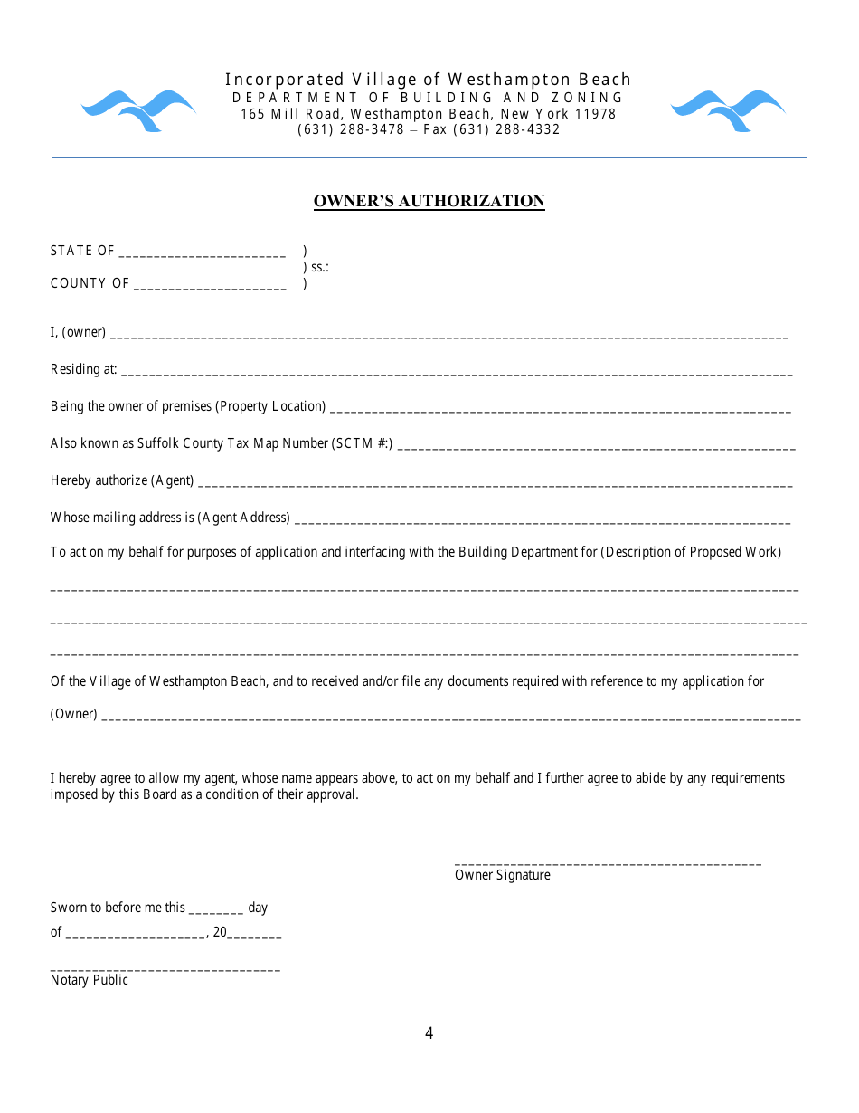 Pre-existing Certificate of Occupancy Application - Village of Westhampton Beach, New York, Page 4