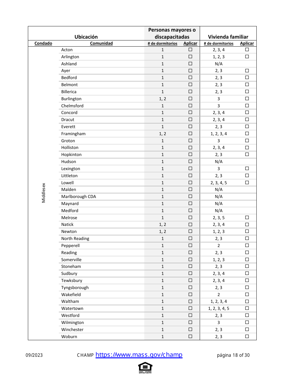 Solicitud De Vivienda Comun Para Programas De Massachusetts - Massachusetts (Spanish), Page 18