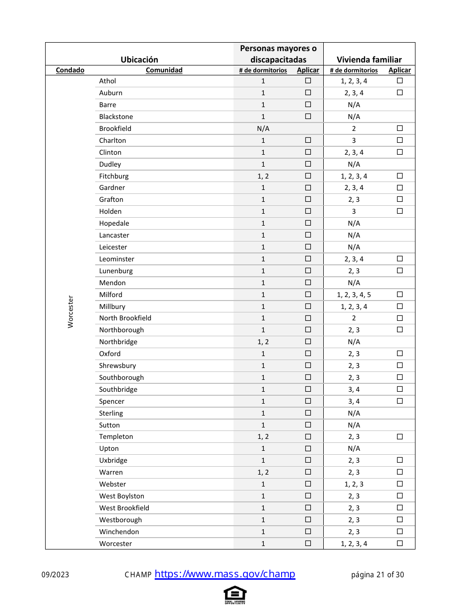 Solicitud De Vivienda Comun Para Programas De Massachusetts - Massachusetts (Spanish), Page 21