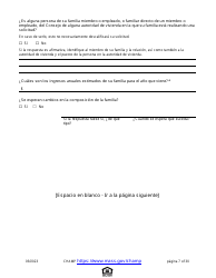 Solicitud De Vivienda Comun Para Programas De Massachusetts - Massachusetts (Spanish), Page 7