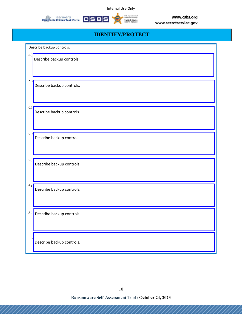 Ransomware Self-assessment Tool (R-Sat), Page 10