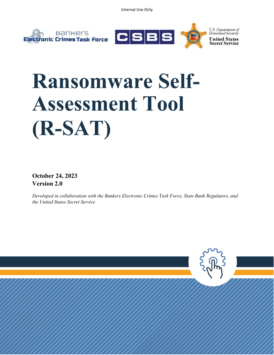 Ransomware Self-assessment Tool (R-Sat), Page 1