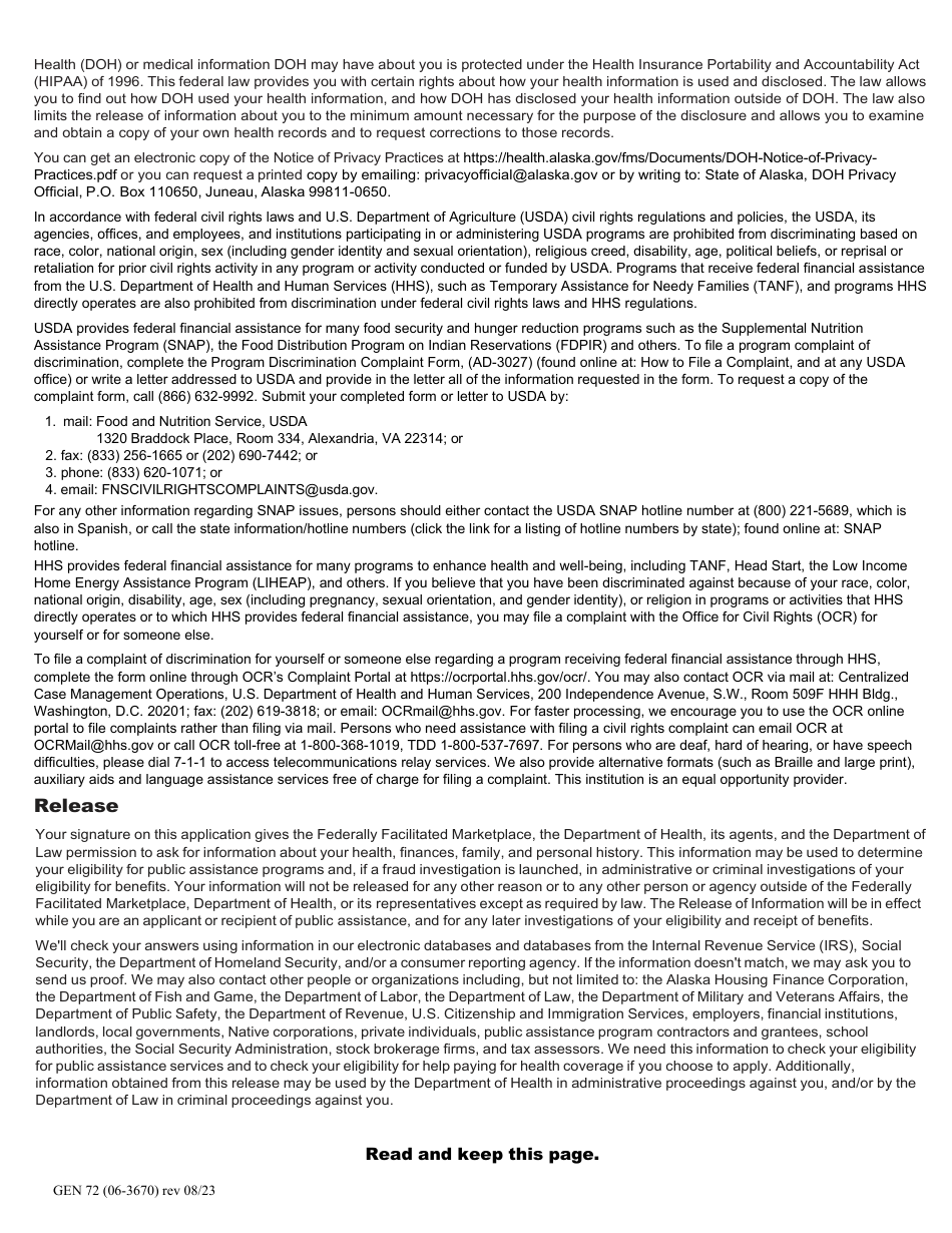 Form GEN72 Eligibility Review Form - Alaska, Page 11