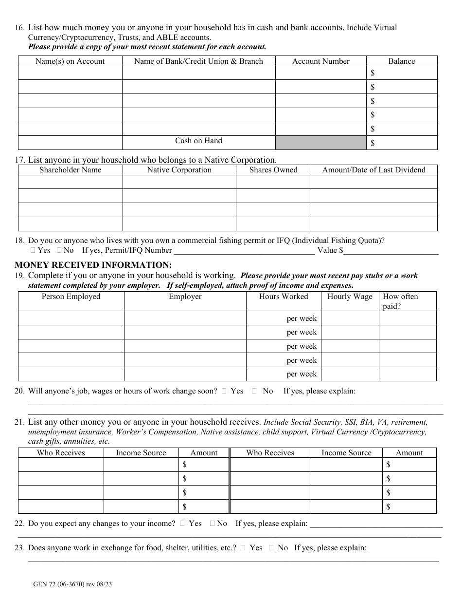 Form GEN72 Eligibility Review Form - Alaska, Page 3