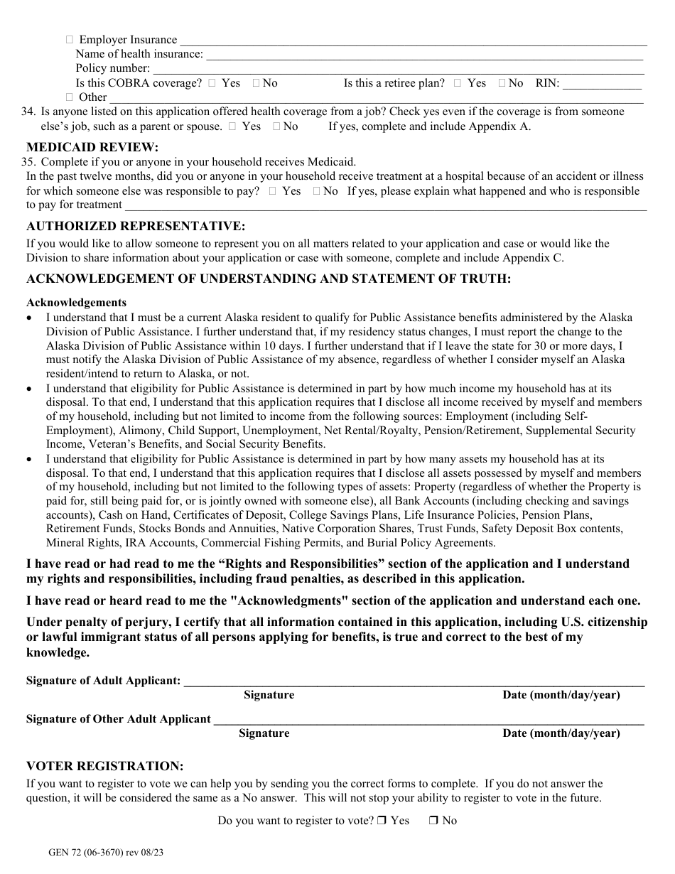 Form GEN72 Eligibility Review Form - Alaska, Page 5