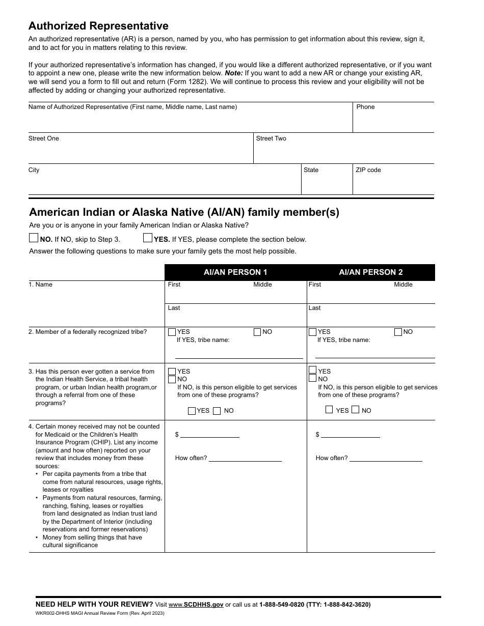 Form WKR002 Annual Review Form (Magi) - South Carolina, Page 4