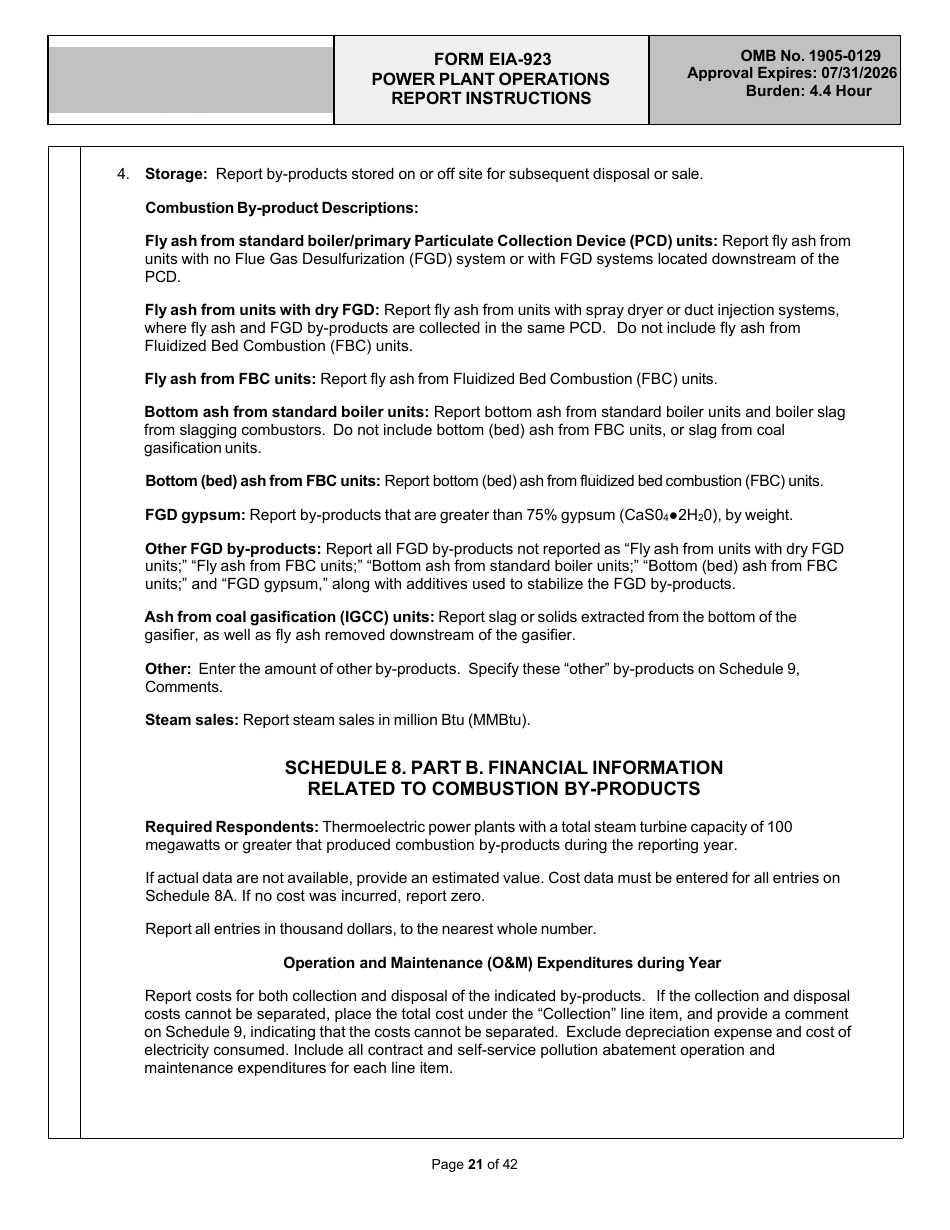 Instructions for Form EIA-923 Power Plant Operations Report, Page 21