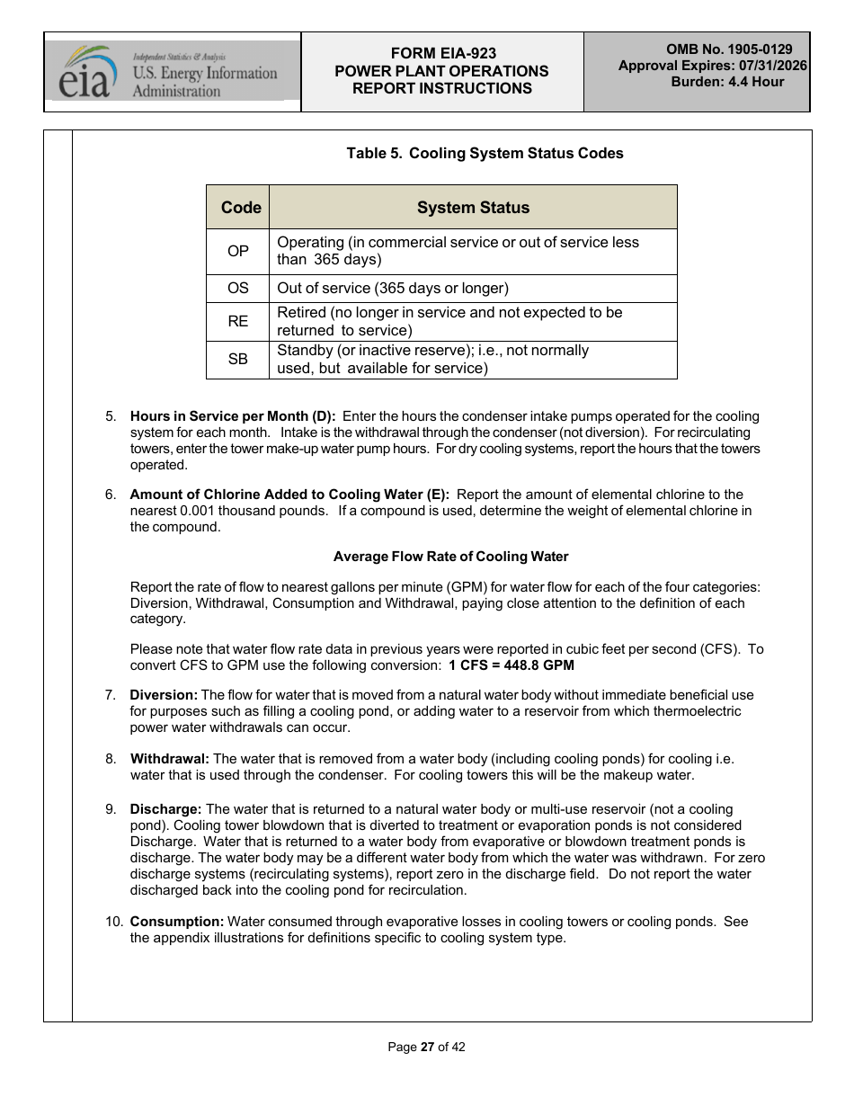 Instructions for Form EIA-923 Power Plant Operations Report, Page 27