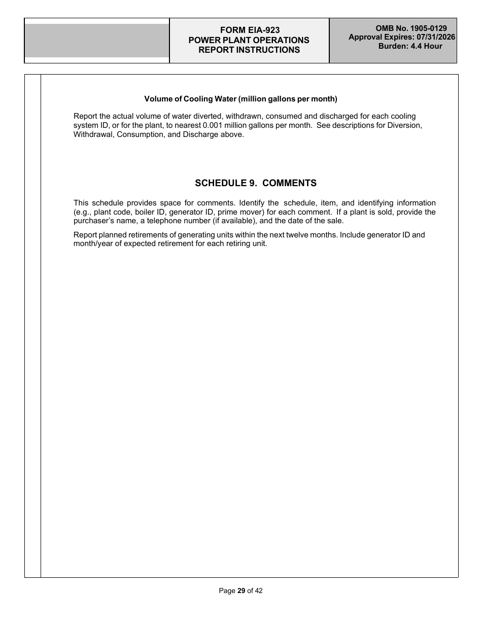 Instructions for Form EIA-923 Power Plant Operations Report, Page 29