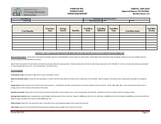 Form EIA-923 Power Plant Operations Report, Page 6