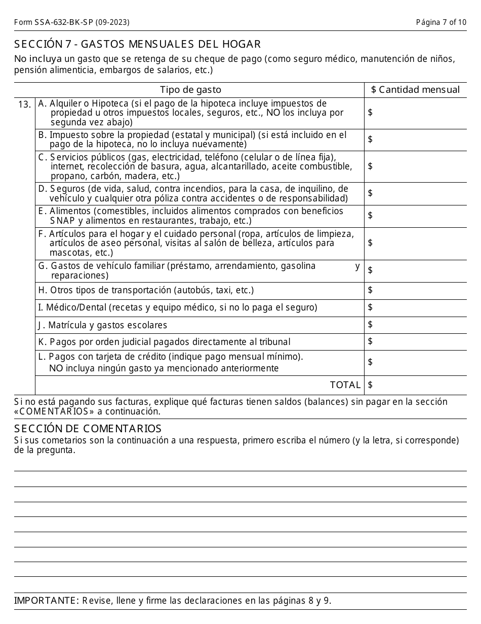 Formulario ss 632 bk sp fill out sign online and download printable