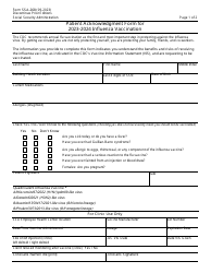 Form SSA-268 Patient Acknowledgment Form for Influenza Vaccination