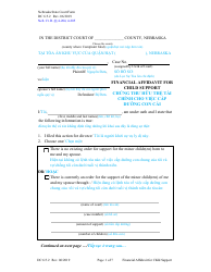 Document preview: Form DC6:5.2 Financial Affidavit for Child Support - Nebraska (English/Vietnamese)