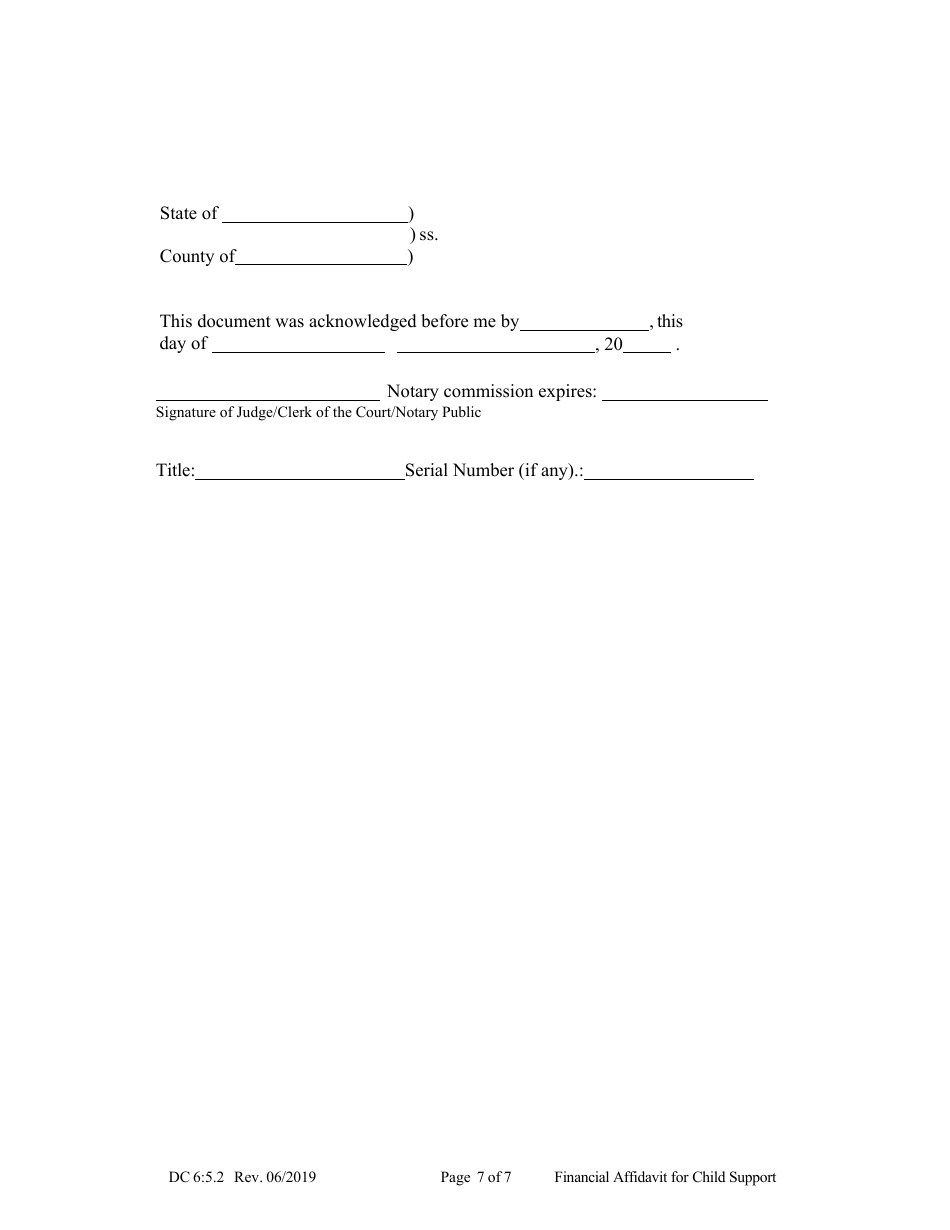 Form DC6:5.2 Financial Affidavit for Child Support - Nebraska (English / Vietnamese), Page 7