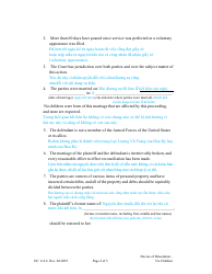 Form DC6:4.6 Decree of Dissolution (No Children) - Nebraska (English/Vietnamese), Page 2