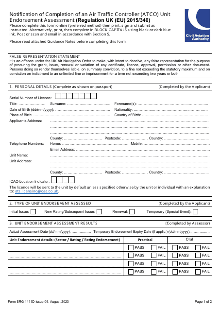 Form SRG1411D  Printable Pdf