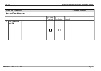 Form CAP1715 (SRG1700) Appendix A Anybody&#039;s Competency Assessment Template: Staff Competency Assessment - United Kingdom, Page 10