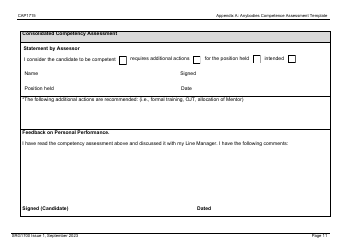 Form CAP1715 (SRG1700) Appendix A Anybody&#039;s Competency Assessment Template: Staff Competency Assessment - United Kingdom, Page 11