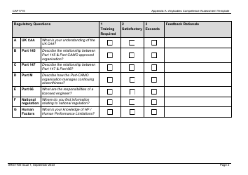 Form CAP1715 (SRG1700) Appendix A Anybody&#039;s Competency Assessment Template: Staff Competency Assessment - United Kingdom, Page 2